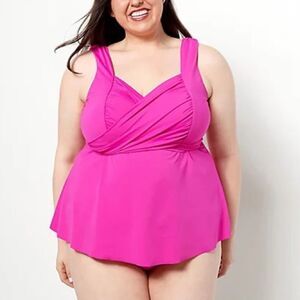 Kim Gravel Wrap Sweetheart Tankini Top and Brief Swimsuits Set